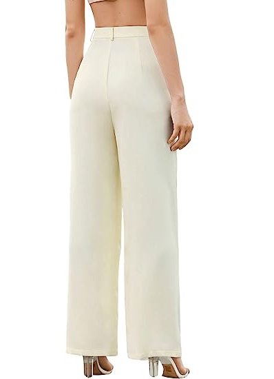 Women's Elegant High Waist Solid Long Pants Office Trousers